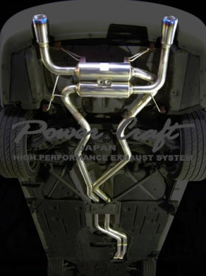 POWER CRAFT HYBRID EXHAUST MUFFLER SYSTEM COUPE TWIN TURBO WITH BLACK TAIL FOR BMW 335i COUPE TWIN TURBO P-BM530102-BKT