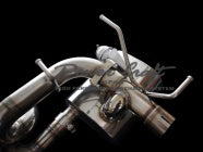 POWER CRAFT HYBRID EXHAUST MUFFLER SYSTEM WITH RACING STRAIGHT CATALYZER AND WITH BLACK TAIL FOR FERRARI 488 ITALIA P-FE450101-SE-BKT