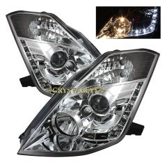 CRYSTAL EYE AUDI TYPE LED PROJECTOR HEADLIGHTS WITH POSITION LIGHTS (CLEAR) FOR NISSAN FAIRLADY Z Z33 ZENKI S112CR