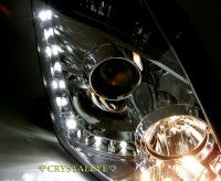 CRYSTAL EYE AUDI TYPE LED PROJECTOR HEADLIGHTS WITH POSITION LIGHTS (CLEAR) FOR NISSAN FAIRLADY Z Z33 KOUKI S111CR