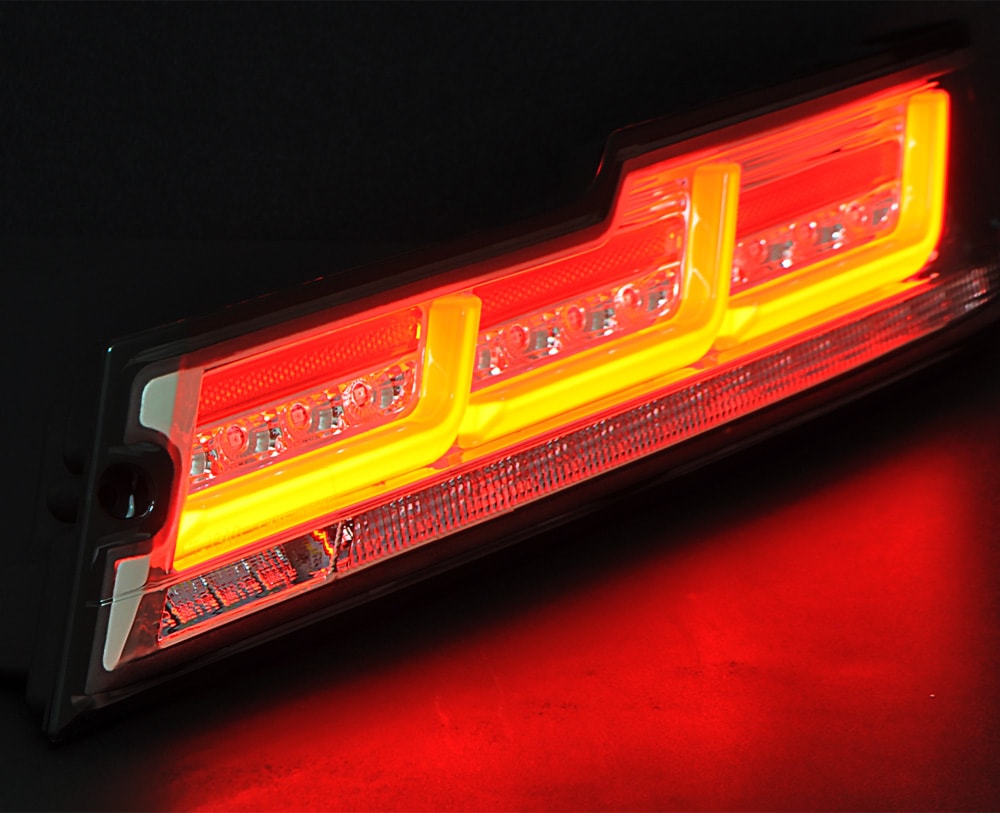 CRYSTAL EYE FIBER LED TAIL, FLOWING SEQUENTIAL TURN SIGNALS, RED CLEAR FOR DAIHATSU HIJET CARGO ATRAI WAGON J254-RC