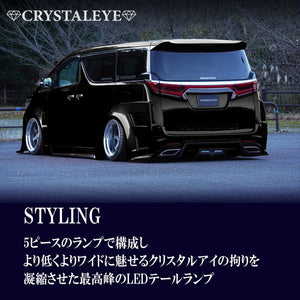 CRYSTAL EYE NEW STYLE FIBER LED TAIL SMOKE FOR TOYOTA 30 ALPHARD VELLFIRE EARLY LATE AGH3 GGH3 AYH30. S333-SM