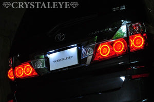 CRYSTAL EYE ROUND FIBER LED TAIL LAMP, SMOKED FOR TOYOTA ALPHARD 10 KOUKI J134-SM