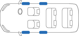 KARO SISAL BLUE WHITE FLOOR MATS FOR Toyota Alphard AYH30 SISAL-3618-BLUE-WHITE