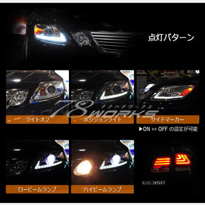 78WORKS LED FLOWING TURN SIGNAL L-LINE HEADLIGHT V2 CHROME HEADLIGHT ONLY FOR LEXUS 19 SERIES GS S273CR