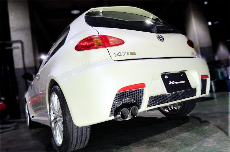 KREISSIEG CAT-BACK F1 SOUND VALVETRONIC EXHAUST SYSTEM TITANIUM FLOATING CURL TAIL SANDBLASTED KSG LOGO MARK FOR ALFA ROMEO 147 GTA AL147GTA-05-TITANIUM