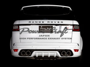 POWER CRAFT HYBRID EXHAUST MUFFLER SYSTEM WITH BLACK TAIL FOR RANGE ROVER SPORT SVR 4WD  P-LAN1130101-BKT - Black Hawk Japan