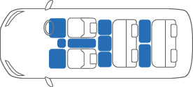 KARO GRAN SISAL WHITE BLACK FLOOR MATS FOR Toyota Hiace Regius RCH, KCH4#W GRAN-SISAL-874-WHITE-BLACK