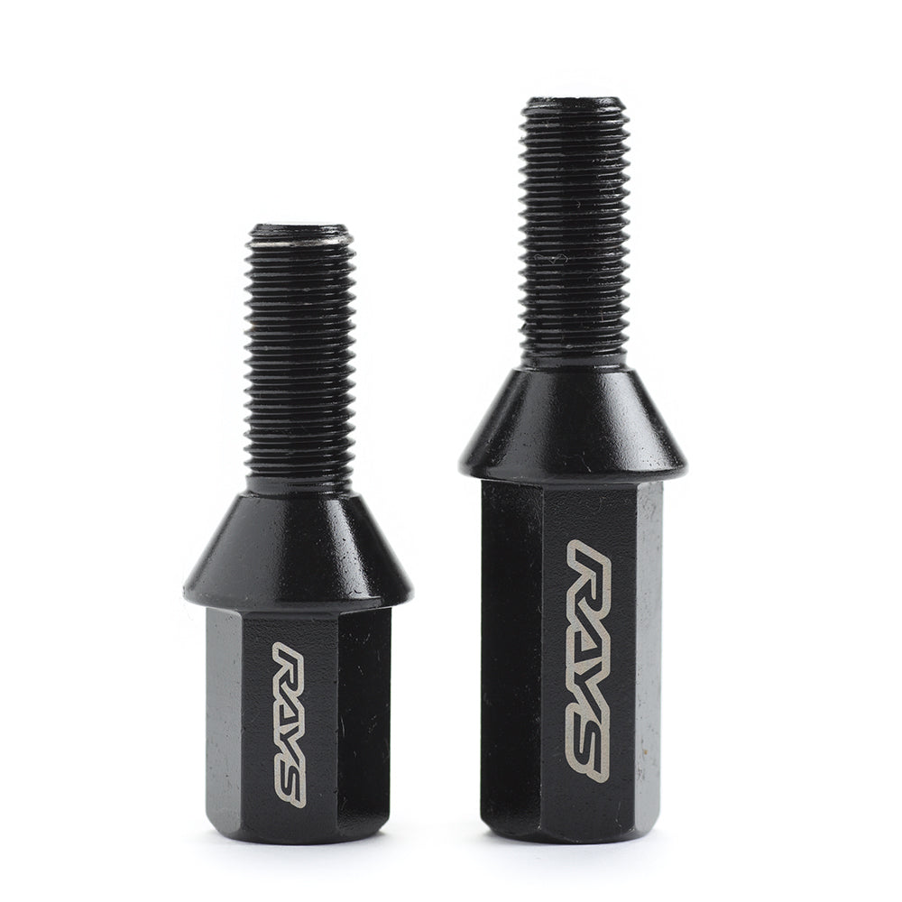 RAYS 17HEX RACING BOLT LONG 4PC 12X1.5 BK 28 (BLACK CHROME) 74130000301BK
