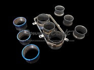 POWER CRAFT HYBRID EXHAUST MUFFLER SYSTEM WITH RACING STRAIGHT CATALYZER AND WITH BLACK TAIL FOR FERRARI 488 ITALIA P-FE450101-SE-BKT