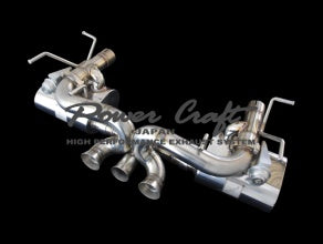 POWER CRAFT HYBRID EXHAUST MUFFLER SYSTEM GENUINE CATALYST WITH BLACK TAIL FOR FERRARI 488 ITALIA P-FE450101-BKT