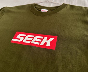 SEEKER SEEK SHORT SLEEVE T-SHIRT BOX LOGO GREEN COLOR XL SIZE FOR  SEEK-SHIRT-GXL