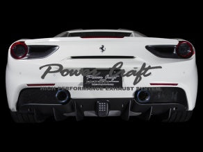 POWER CRAFT HYBRID EXHAUST MUFFLER SYSTEM WITH RACING STRAIGHT CATALYZER AND WITH BLACK TAIL FOR FERRARI 488 PISTA P-FE880101-SE-BKT