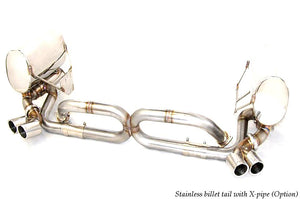 KREISSIEG CAT-BACK F1 SOUND VALVETRONIC EXHAUST SYSTEM TITANIUM FLOATING CURL TAIL SANDBLASTED KSG LOGO MARK FOR PORSCHE 996 CARRERA 98'~02' 3.4L P996CE-01-TITANIUM-3.4L