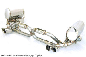 KREISSIEG CAT-BACK F1 SOUND VALVETRONIC EXHAUST SYSTEM TITANIUM FLOATING CURL TAIL SANDBLASTED KSG LOGO MARK FOR PORSCHE 996 CARRERA 4S  P996C4-01-TITANIUM