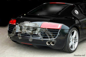KREISSIEG CAT-BACK F1 SOUND VALVETRONIC EXHAUST SYSTEM STAINLESS STEEL BILLET FLOATING CURL TAIL SANDBLASTED KSG LOGO MARK FOR AUDI R8 V10 AUR8-01-STAINLESSBILLET-V10-5.2