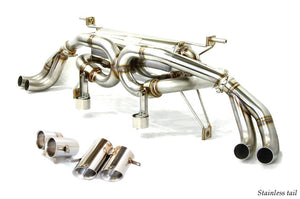 KREISSIEG CAT-BACK F1 SOUND VALVETRONIC EXHAUST SYSTEM STAINLESS STEEL FLOATING CURL TAIL SANDBLASTED KSG LOGO MARK FOR AUDI R8 V8 AUR8-01-STAINLESS-V8-4.2