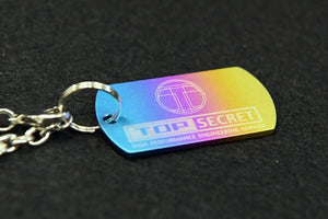 TOP SECRET TITANIUM KEY CHAIN – DOG TAG TYPE GREEN PURPLE FOR  TOP-SECRET-00305
