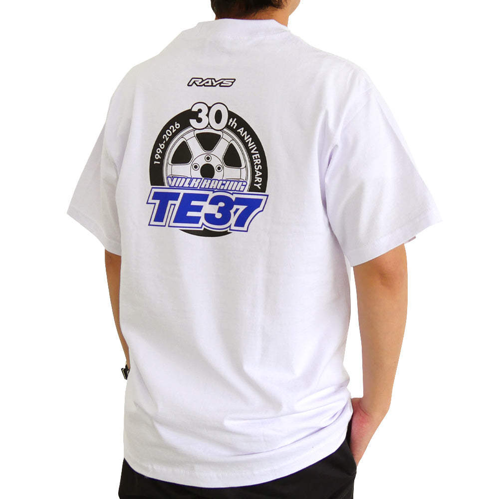 RAYS TE37 30TH LOGO T-SHIRT M WHITE 7499TE3730WHM