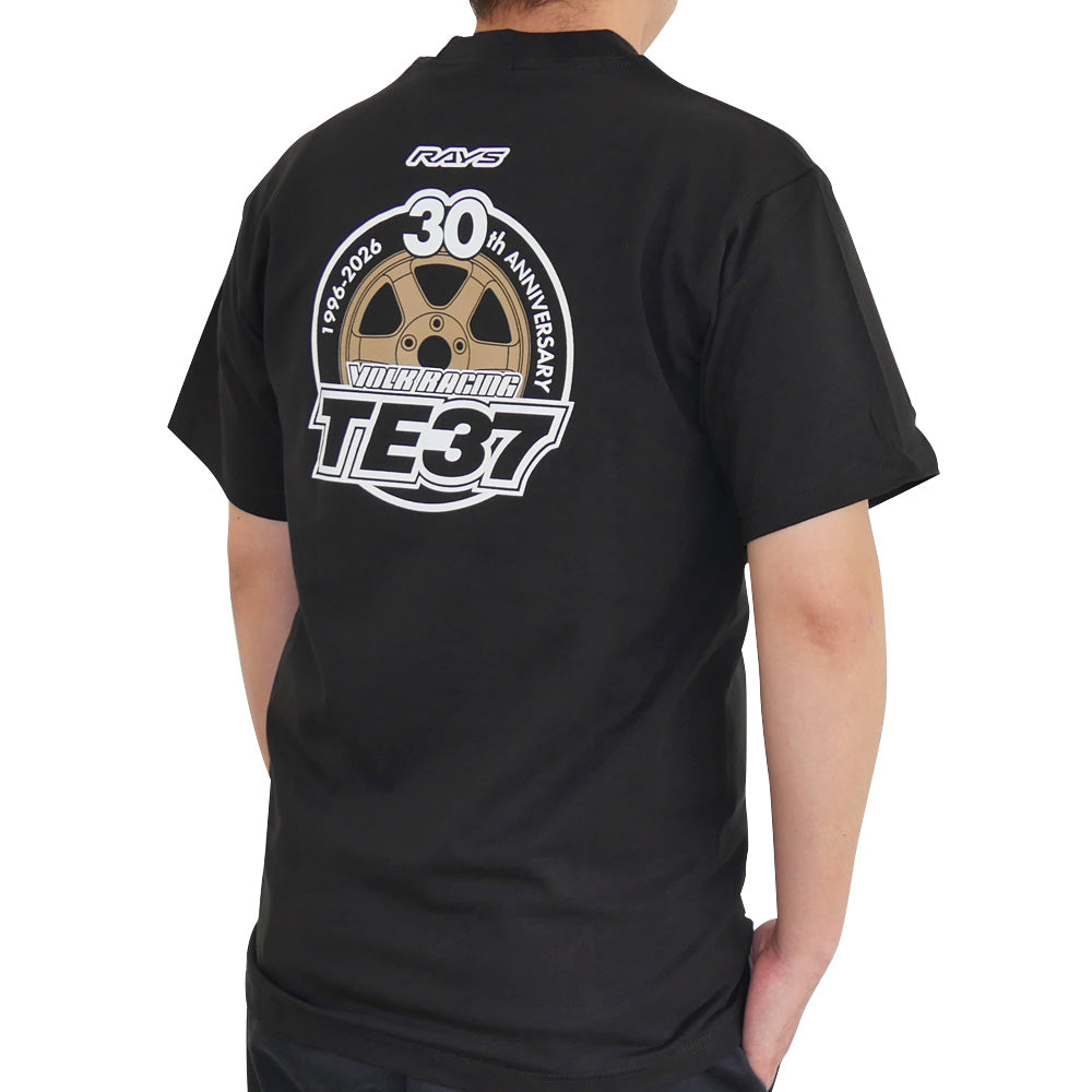 RAYS TE37 30TH LOGO T-SHIRT M BLACK RAYS-TE37-SHIRT-M-BK