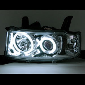 CRYSTAL EYE CCFL SQUID RING PROJECTOR HEADLIGHTS, AMBER REFLECTOR, CHROME TYPE FOR TOYOTA BB NCP30  S359CR