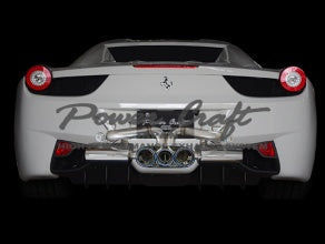 POWER CRAFT HYBRID EXHAUST MUFFLER SYSTEM GENUINE CATALYST WITH BLACK TAIL FOR FERRARI 488 ITALIA P-FE450101-BKT