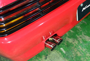 KREISSIEG F1 SOUND EXHAUST SYSTEM WONDERWOLF VER. TITANIUM FLOATING CURL TAIL SANDBLASTED KSG LOGO MARK FOR FERRARI 348 TS FERRARI 348 TB F348-11-TITANIUM-TS-TB