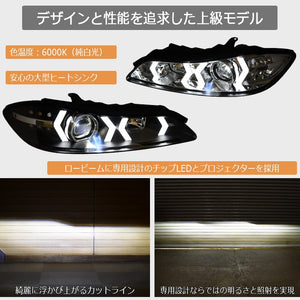 78WORKS LED LOW BEAM MODEL FIBER LED HEADLIGHT V5 BLACK FOR NISSAN S15 SILVIA VERIETTA S397BK