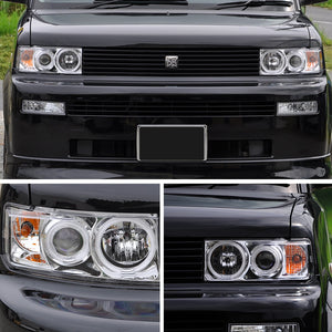 CRYSTAL EYE CCFL SQUID RING PROJECTOR HEADLIGHTS, AMBER REFLECTOR, CHROME TYPE FOR TOYOTA BB NCP30  S359CR