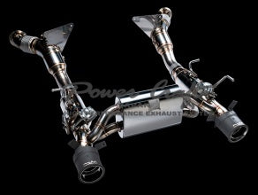 POWER CRAFT HYBRID EXHAUST MUFFLER SYSTEM WITH BLACK TAIL FOR FERRARI F8 TRIBUTE P-FE1140101-SE-BKT
