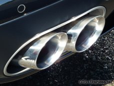 KREISSIEG CAT-BACK F1 SOUND VALVETRONIC EXHAUST SYSTEM STAINLESS STEEL FLOATING CURL TAIL SANDBLASTED KSG LOGO MARK S MODEL FOR PORSCHE 957 CAYENNE S  PCAYTE-01-STAINLESS-S