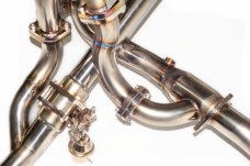 KREISSIEG F1 SOUND VALVETRONIC EXHAUST SYSTEM SUPER HOWLING VER. TITANIUM FLOATING CURL TAIL SANDBLASTED KSG LOGO MARK FOR FERRARI F430 F430-11-TITANIUM