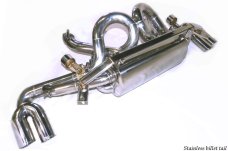 KREISSIEG F1 SOUND VALVETRONIC EXHAUST SYSTEM STAINLESS STEEL BILLET FLOATING CURL TAIL SANDBLASTED KSG LOGO MARK FOR FERRARI F50 F50-01-STAINLESSBILLET