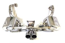 KREISSIEG FIRST CAT-BACK F1 SOUND VALVETRONIC EXHAUST SYSTEM STAINLESS STEEL BILLET FLOATING CURL TAIL SANDBLASTED KSG LOGO MARK FOR PORSCHE 981 BOXTER 2.7  P981BX-01-STAINLESSBILLET