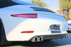 KREISSIEG FIRST CAT-BACK F1 SOUND VALVETRONIC EXHAUST SYSTEM STAINLESS STEEL BILLET FLOATING CURL TAIL SANDBLASTED KSG LOGO MARK FOR PORSCHE 991 CARRERA 4S  991CS-01-STAINLESSBILLET-4S