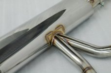 KREISSIEG CAT-BACK F1 SOUND EXHAUST SYSTEM WONDERWOLF VER. STAINLESS STEEL BILLET FLOATING CURL TAIL SANDBLASTED KSG LOGO MARK S MODEL FOR PORSCHE 955 CAYENNE S  PCAYS-06-STAINLESSBILLET-S