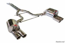 KREISSIEG CAT-BACK F1 SOUND VALVETRONIC EXHAUST SYSTEM TITANIUM FLOATING CURL TAIL SANDBLASTED KSG LOGO MARK 4S MODEL FOR PORSCHE PANAMERA 4S V8 PPANT-01-TITANIUM-4S