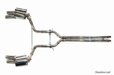 KREISSIEG CAT-BACK F1 SOUND VALVETRONIC EXHAUST SYSTEM TITANIUM FLOATING CURL TAIL SANDBLASTED KSG LOGO MARK S MODEL FOR PORSCHE PANAMERA S V8 PPANT-01-TITANIUM-S