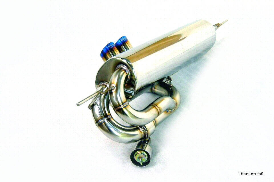 KREISSIEG CAT-BACK F1 SOUND VALVETRONIC EXHAUST SYSTEM TITANIUM FLOATING CURL TAIL SANDBLASTED KSG LOGO MARK FOR LOTUS ELISE TOYOTA 1ZR LTEL-06-TITANIUM