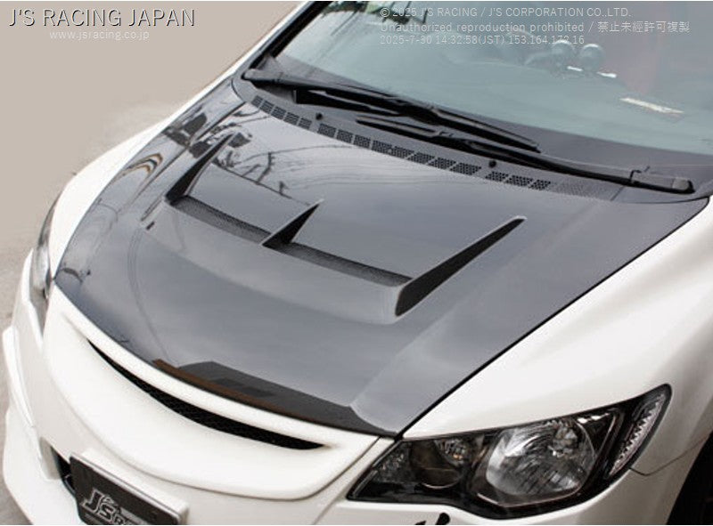 J'S RACING AERO BONNET TYPE-S FRP FOR HONDA CIVIC FD2 K20A ABS-D2-F