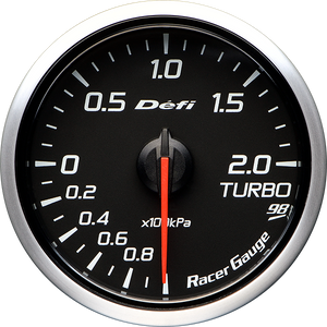DEFI RACER GAUGE STYLE98 HOMMAGE TURBO -100kPa TO +200kPa BLACK DF16604