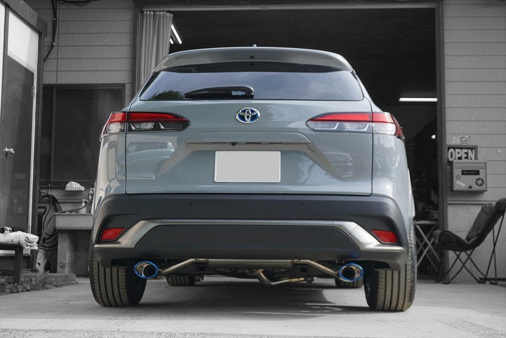 EXART ONE MUFFLER CARBON FIBER OVAL TAILPIPE (120MM X 85MM 2 PIECES) EXHAUST EXHAUST FOR TOYOTA COROLLA CROSS 6AA-ZVG11 HYBRID 2ZR-FXE 2ZR-1NM-1MM EA02-TY115-C