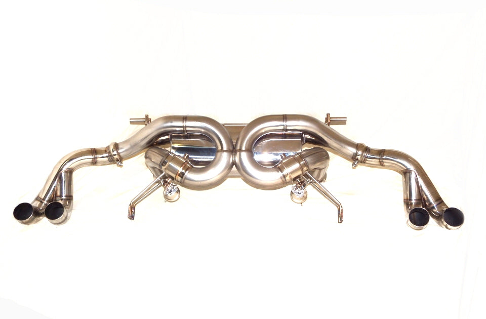 KREISSIEG CAT-BACK F1 SOUND VALVETRONIC EXHAUST SYSTEM STAINLESS STEEL FLOATING CURL TAIL SANDBLASTED KSG LOGO MARK FOR LAMBORGHINI HURACAN LP610-4 LAH-01-STAINLESS