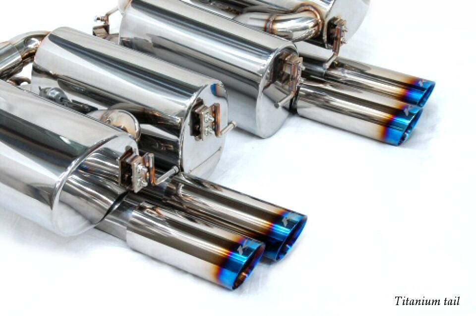 KREISSIEG FIRST CAT-BACK F1 SOUND VALVETRONIC EXHAUST SYSTEM TITANIUM FLOATING CURL TAIL SANDBLASTED KSG LOGO MARK FOR BMW E60 M5 BME60-03-TITANIUM