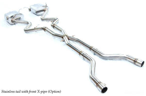 KREISSIEG CAT-BACK F1 SOUND VALVETRONIC EXHAUST SYSTEM STAINLESS STEEL BILLET FLOATING CURL TAIL SANDBLASTED KSG LOGO MARK FOR BMW E90 M3  BME90-03-STAINLESSBILLET