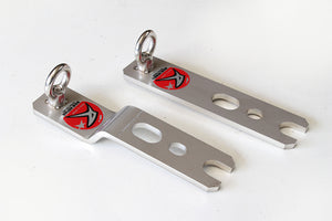 M&M HONDA STAINLESS STEEL 4-POINT SEAT BELT BRACKET CENTER AND DOOR SIDE 1 SET FOR 	HONDA CIVIC FL5 01710-FL5-M003-SET