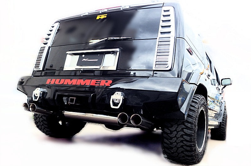KREISSIEG FIRST CAT-BACK F1 SOUND VALVETRONIC EXHAUST SYSTEM STAINLESS STEEL FLOATING CURL TAIL SANDBLASTED KSG LOGO MARK FOR H2 HUMMER V8 6.0L KH2-01-STAINLESS