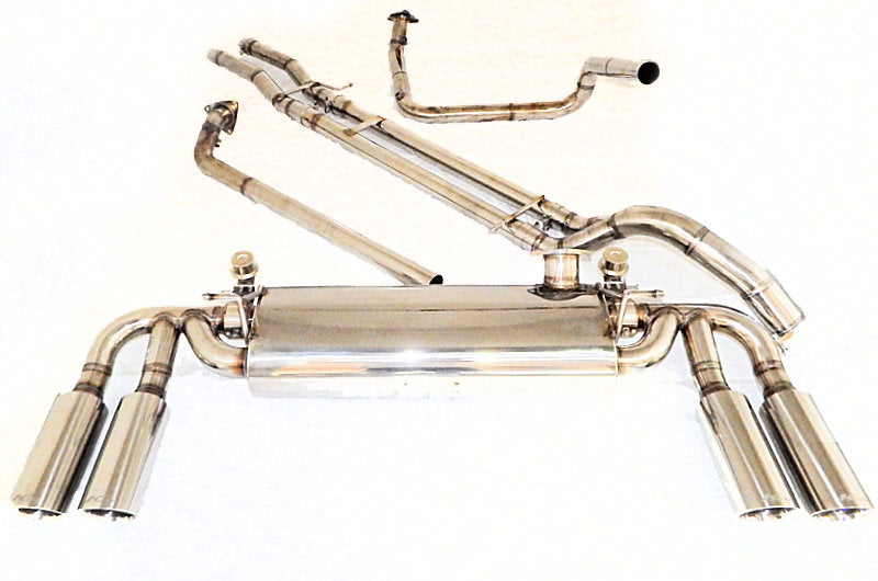 KREISSIEG FIRST CAT-BACK F1 SOUND VALVETRONIC EXHAUST SYSTEM TITANIUM FLOATING CURL TAIL SANDBLASTED KSG LOGO MARK FOR H2 HUMMER V8 6.0L KH2-01-TITANIUM