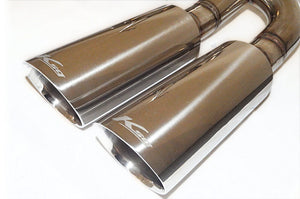 KREISSIEG FIRST CAT-BACK F1 SOUND VALVETRONIC EXHAUST SYSTEM STAINLESS STEEL FLOATING CURL TAIL SANDBLASTED KSG LOGO MARK FOR H2 HUMMER V8 6.0L KH2-01-STAINLESS