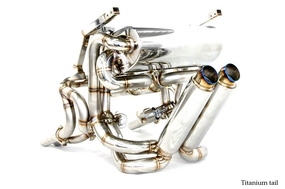 KREISSIEG F1 SOUND VALVETRONIC EXHAUST SYSTEM TITANIUM TAIL SANDBLASTED KSG LOGO MARK WITHOUT BUMPER FOR LAMBORGHINI DIABLO 5.0 VT SV ROADSTER LAD-04-TITANIUM-WITHOUTBUMPER